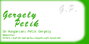gergely petik business card